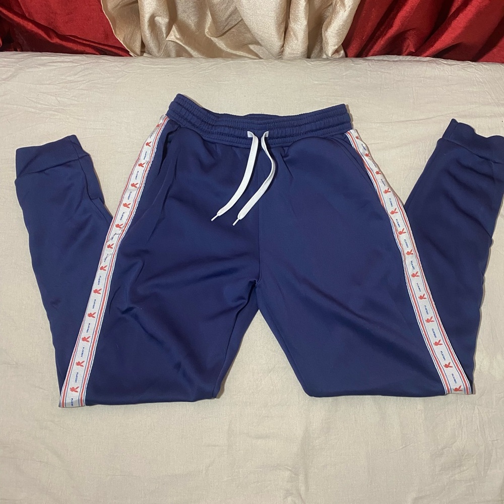 PLAYBOY Blue Joggers with White and Red Accents